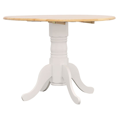 Round White Wood Dining Table Set with Chairs