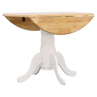 Round White Wood Dining Table Set with Chairs