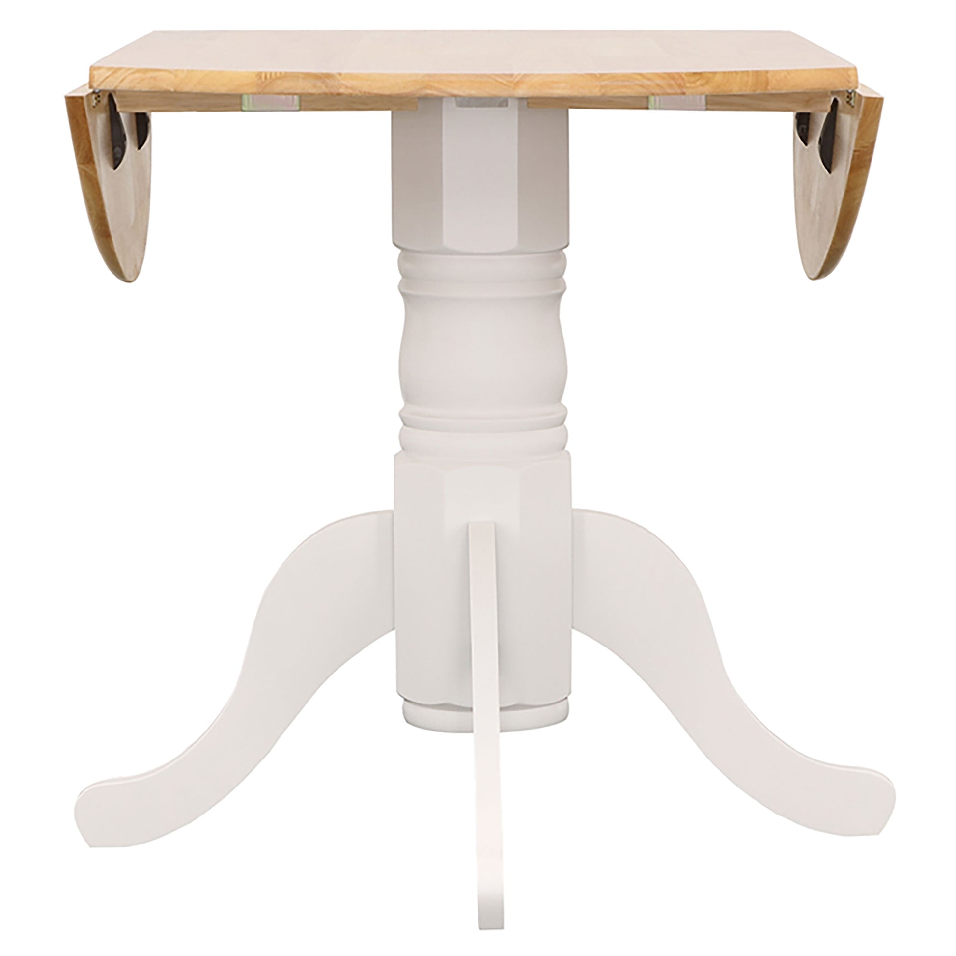 Round White Wood Dining Table Set with Chairs