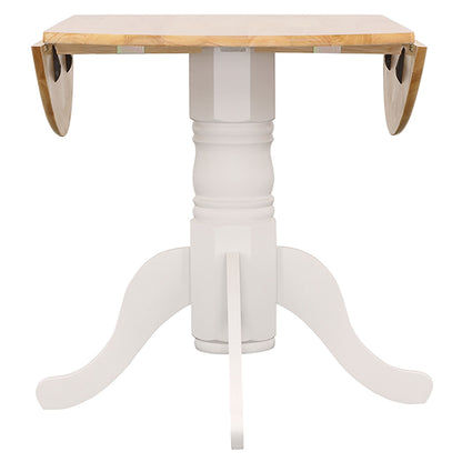 Round White Wood Dining Table Set with Chairs