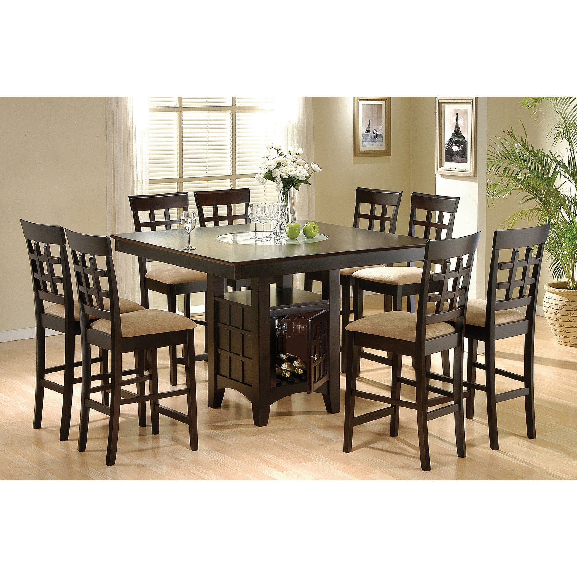Tolland Tan and Cappuccino 9-piece Dining Set