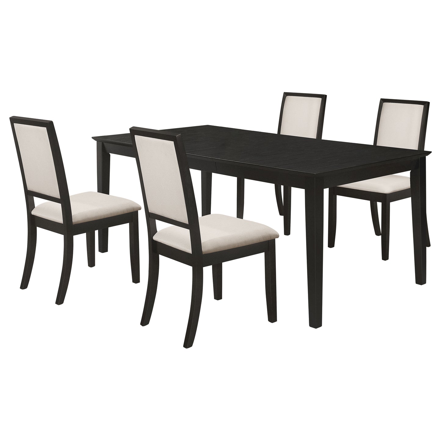 Black 5-Piece Dining Table Set Seats 4