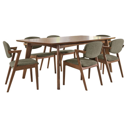 Dark Walnut Dining Table Set - Seats 6