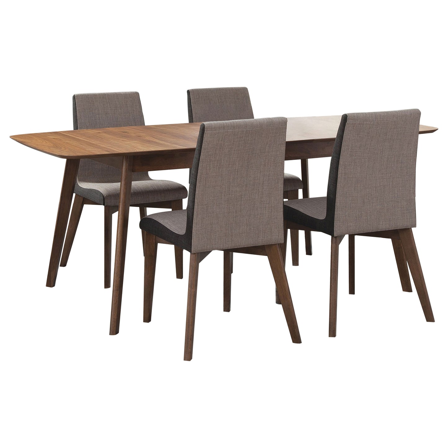 Natural Walnut Dining Set with Butterfly Leaf Extension for Dining Room