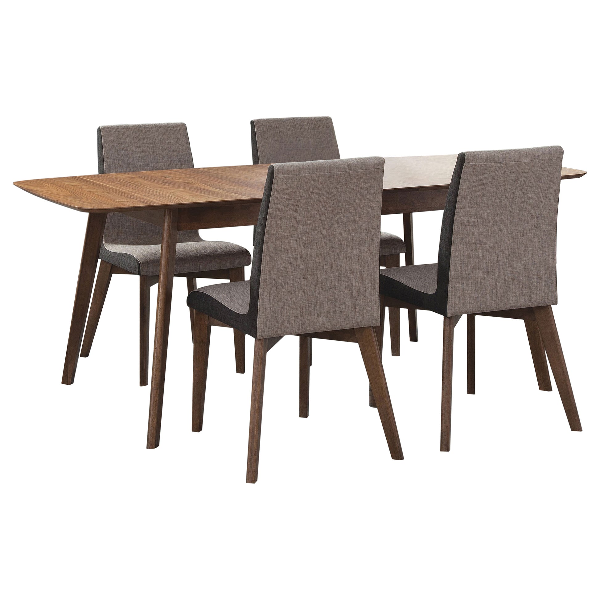 Natural Walnut Dining Set with Butterfly Leaf Extension for Dining Room