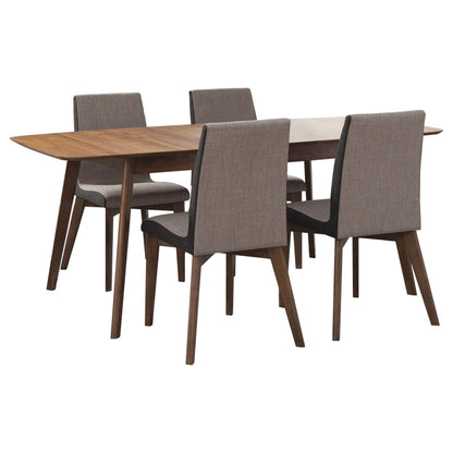 Natural Walnut Dining Set with Butterfly Leaf Extension for Dining Room