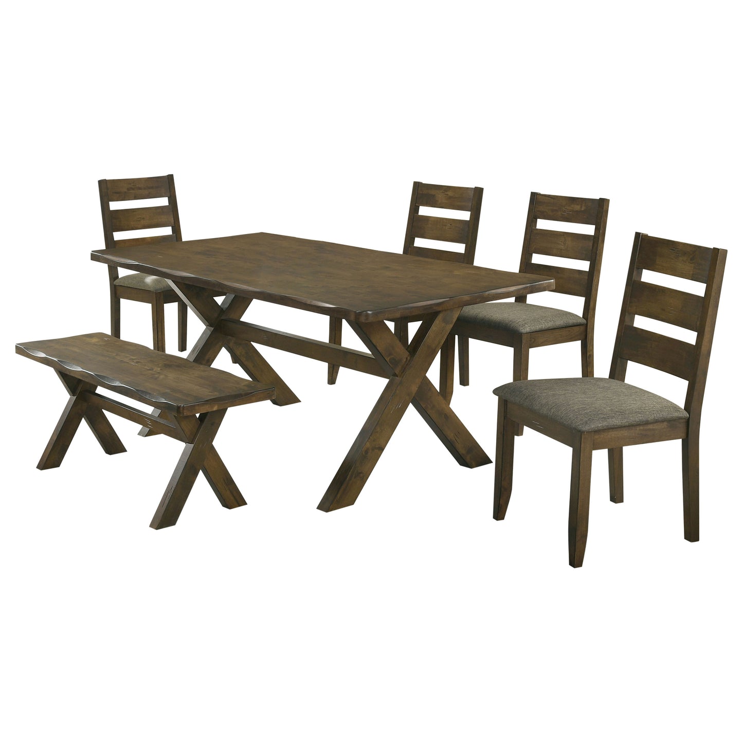 Rustic Brown Wood Dining Set for Dining Room Seating
