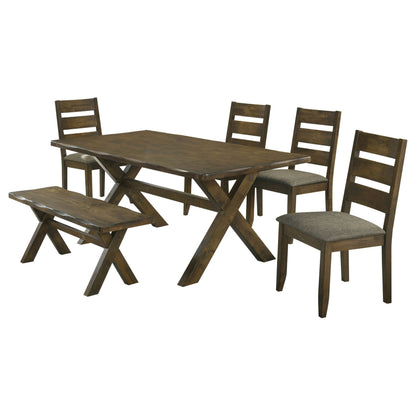 Rustic Brown Wood Dining Set for Dining Room Seating