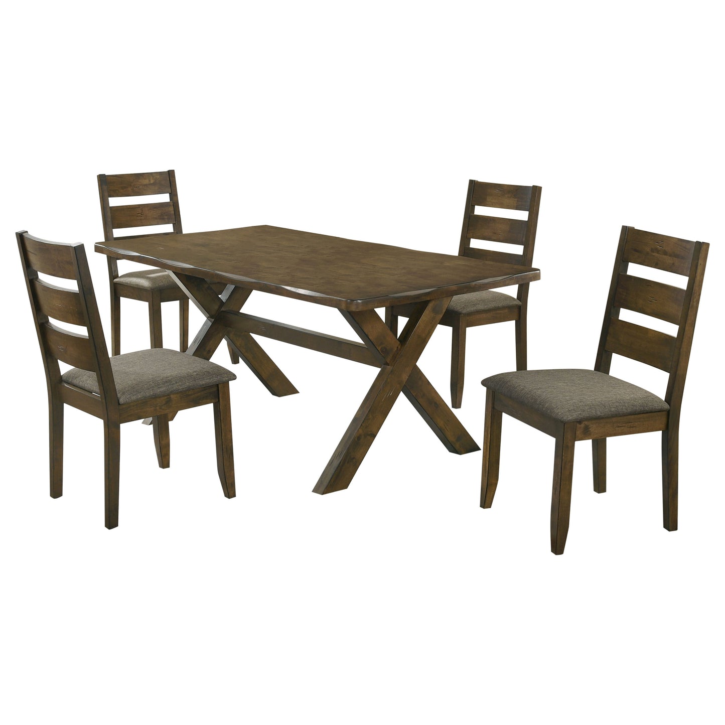 Rustic Brown Wood Dining Set for Dining Room Seating