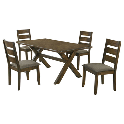 Rustic Brown Wood Dining Set for Dining Room Seating