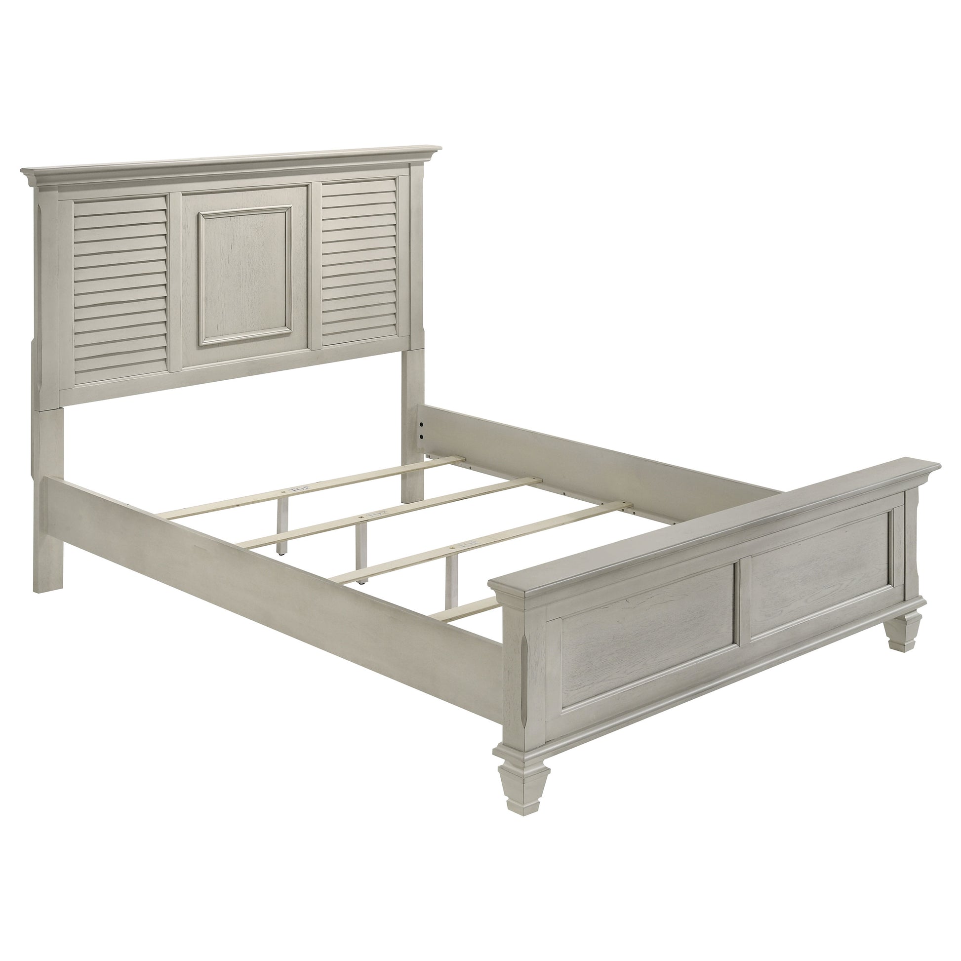 Queen White Farmhouse Wood Bed Frame for Bedroom