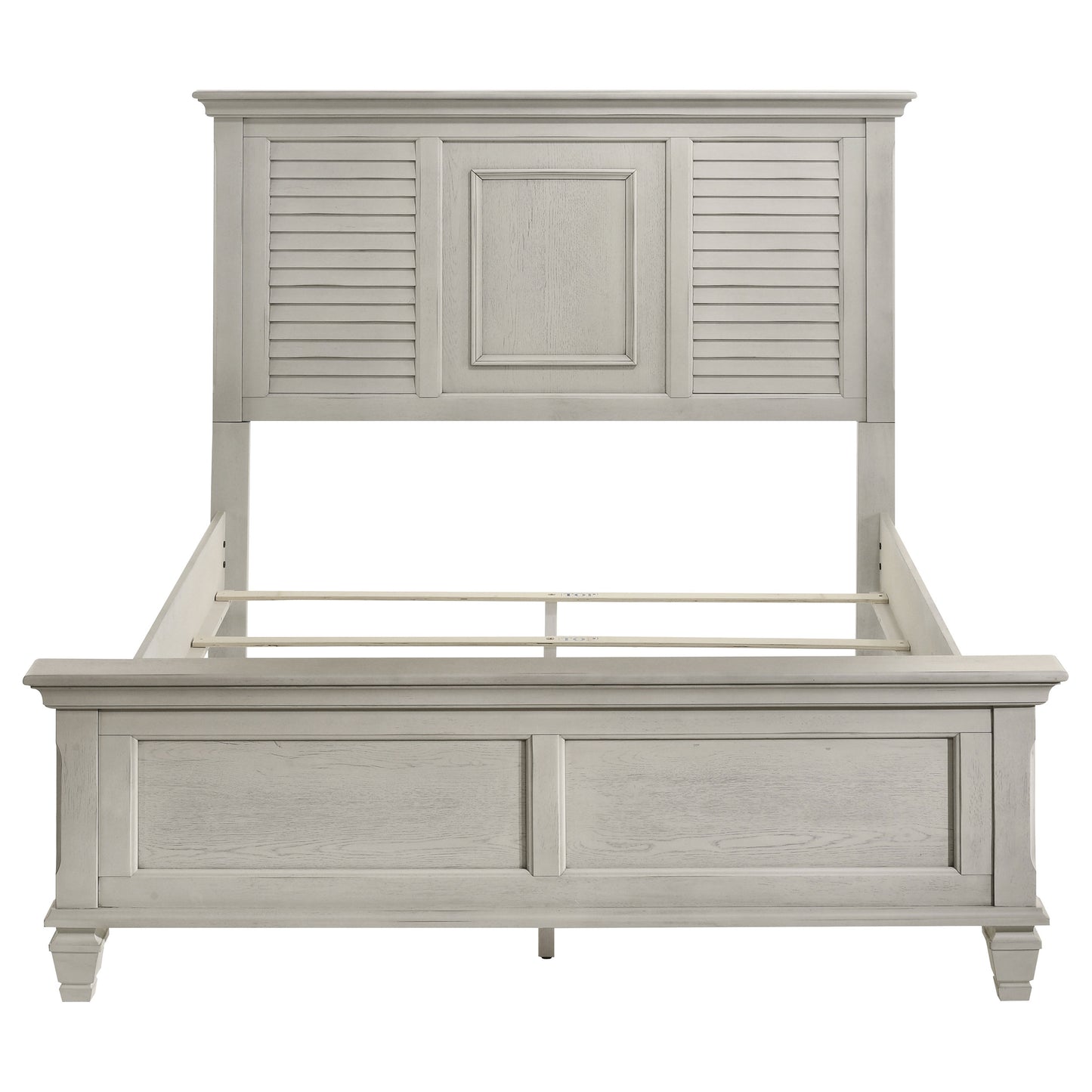 Queen White Farmhouse Wood Bed Frame for Bedroom