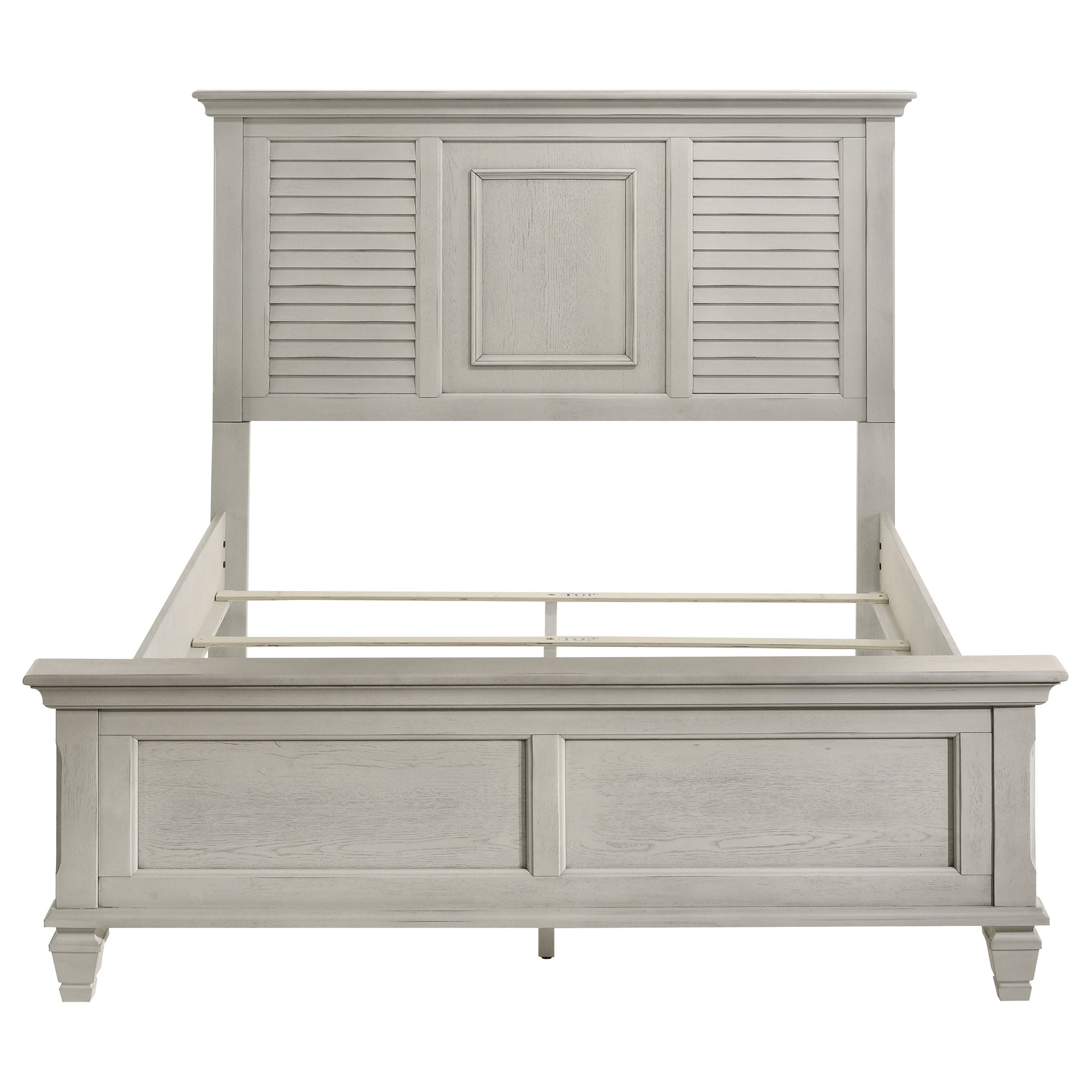 Queen White Farmhouse Wood Bed Frame for Bedroom