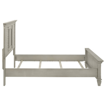 Queen White Farmhouse Wood Bed Frame for Bedroom