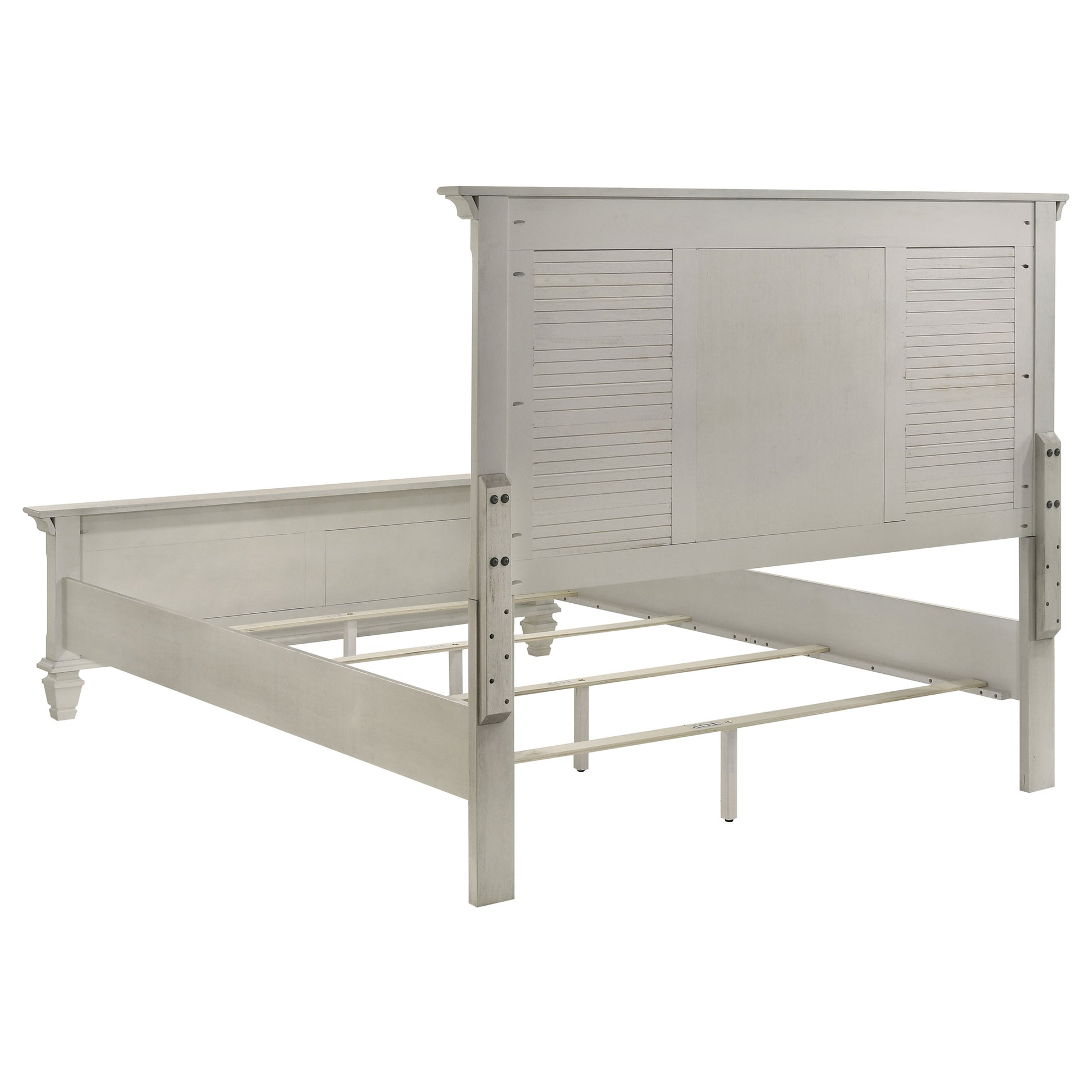 Queen White Farmhouse Wood Bed Frame for Bedroom