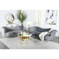 Sienna Grey and Gold 2-piece Camel Back Living Room Set
