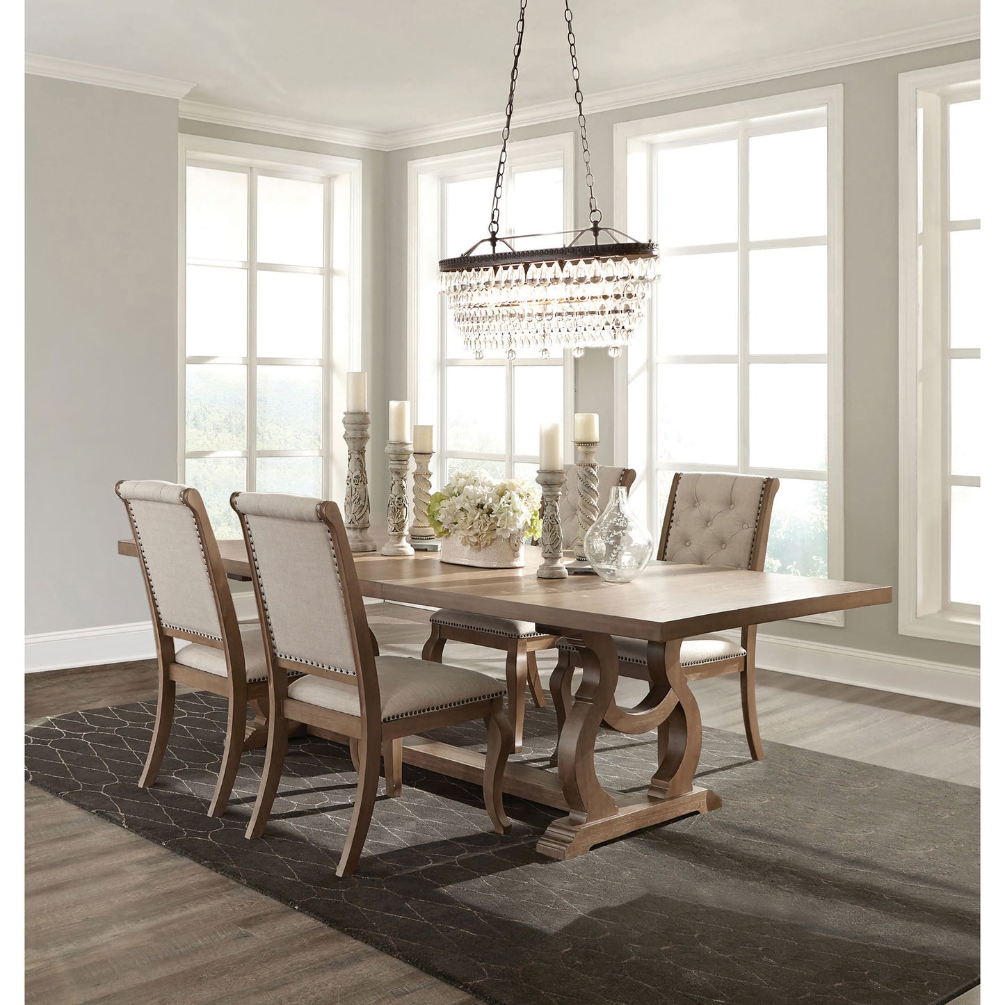 Fremont Barley Brown and Cream 5-piece Dining Set