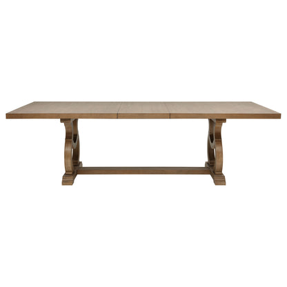 Brown Extendable Wood Dining Set with Chairs for Dining Room