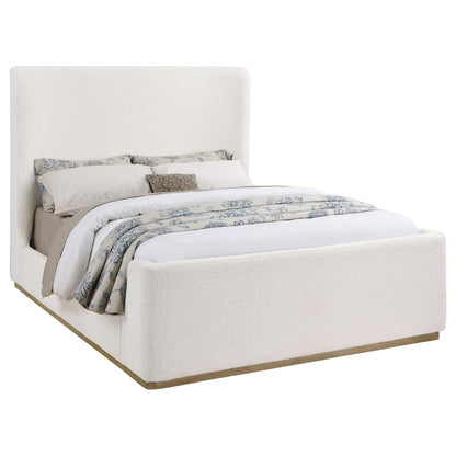 Cream Queen Sleigh Bed Frame - 88" Platform for Bedroom