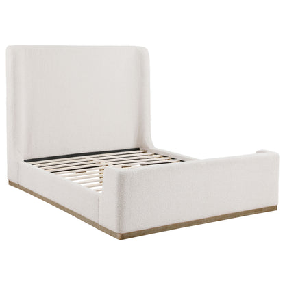 Cream Queen Sleigh Bed Frame - 88" Platform for Bedroom