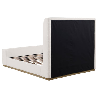 Cream Queen Sleigh Bed Frame - 88" Platform for Bedroom