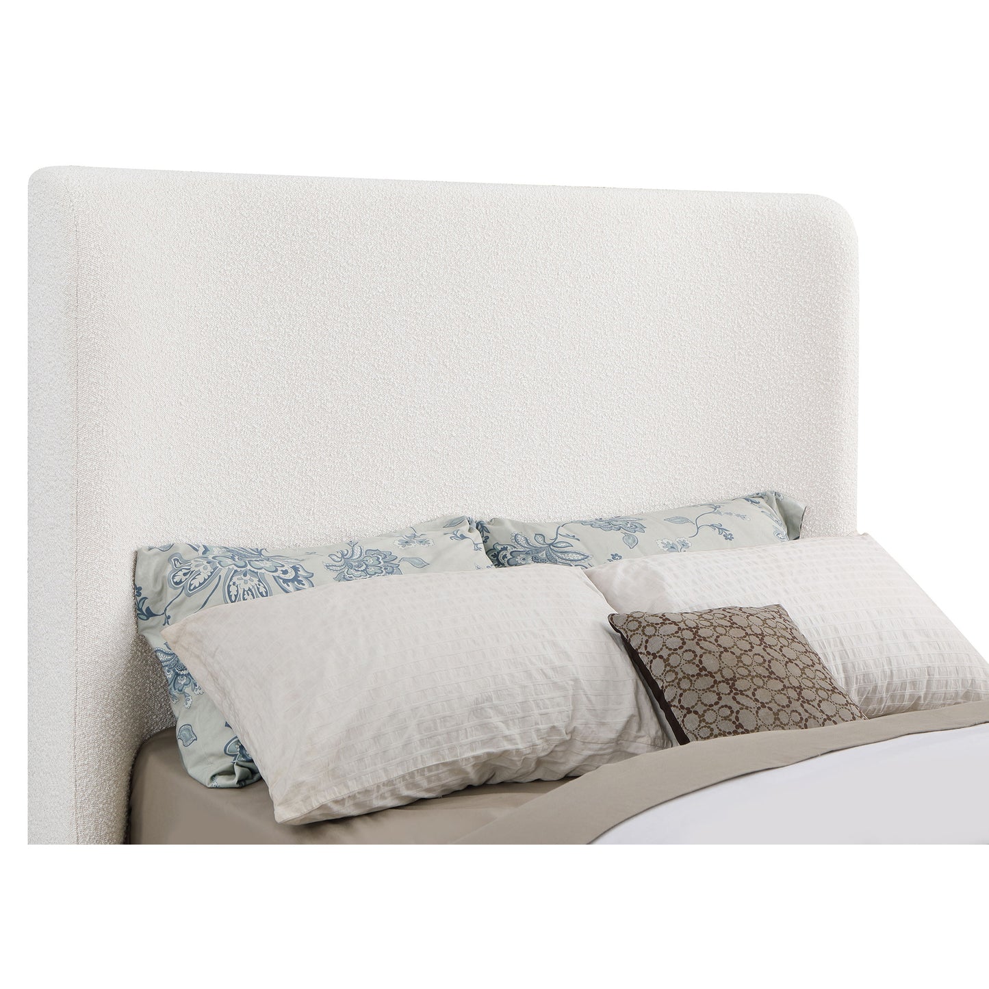 Cream Queen Sleigh Bed Frame - 88" Platform for Bedroom