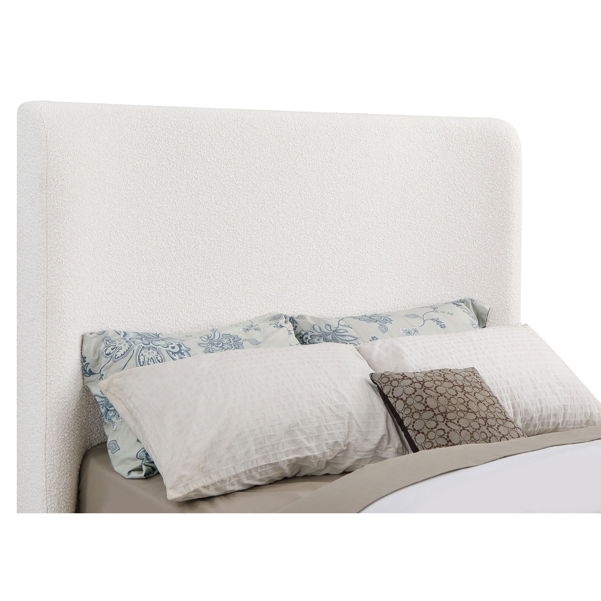 Cream Queen Sleigh Bed Frame - 88" Platform for Bedroom