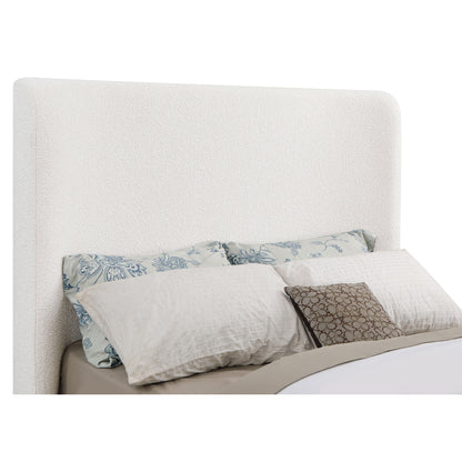 Cream Queen Sleigh Bed Frame - 88" Platform for Bedroom