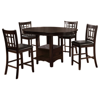 Espresso Round Extendable Dining Table with Chairs