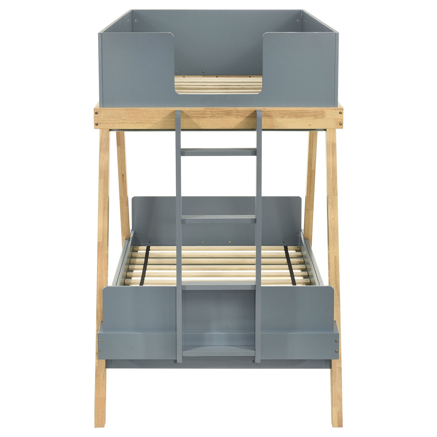 Hicks Blue Twin Over Twin Bunk Bed - Wood Frame for Bedroom