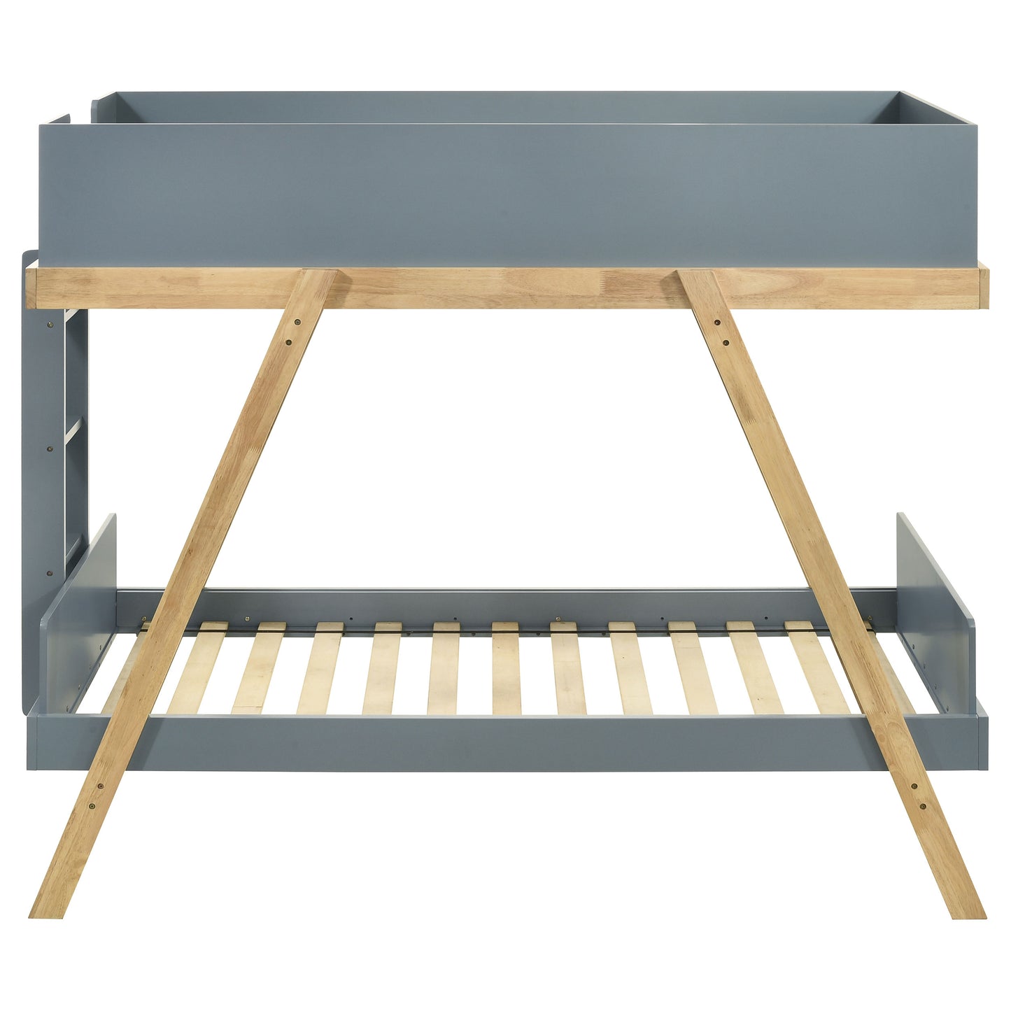 Hicks Blue Twin Over Twin Bunk Bed - Wood Frame for Bedroom