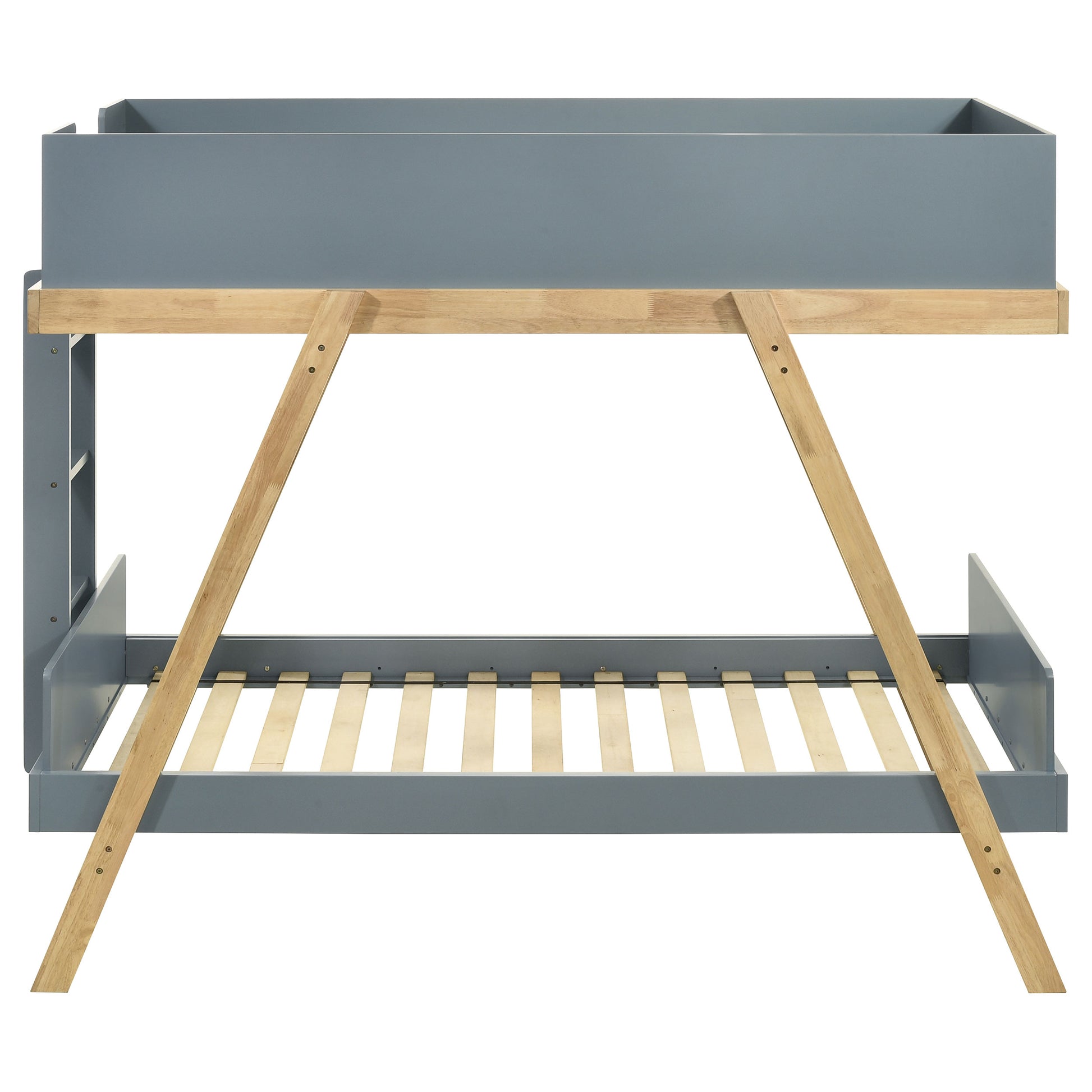 Hicks Blue Twin Over Twin Bunk Bed - Wood Frame for Bedroom