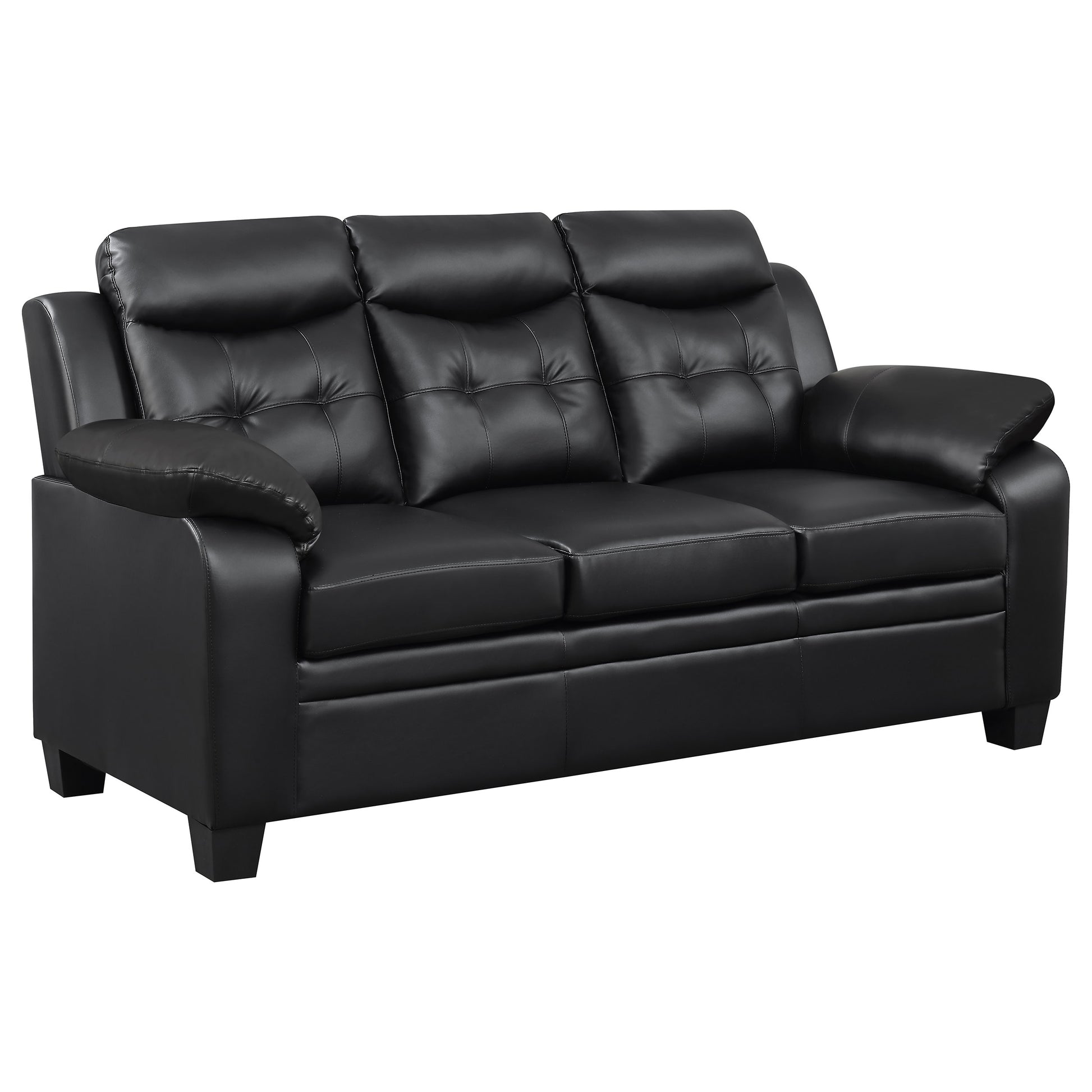 Black 3-Seat Upholstered Sofa - 78" Sofa for Living Room