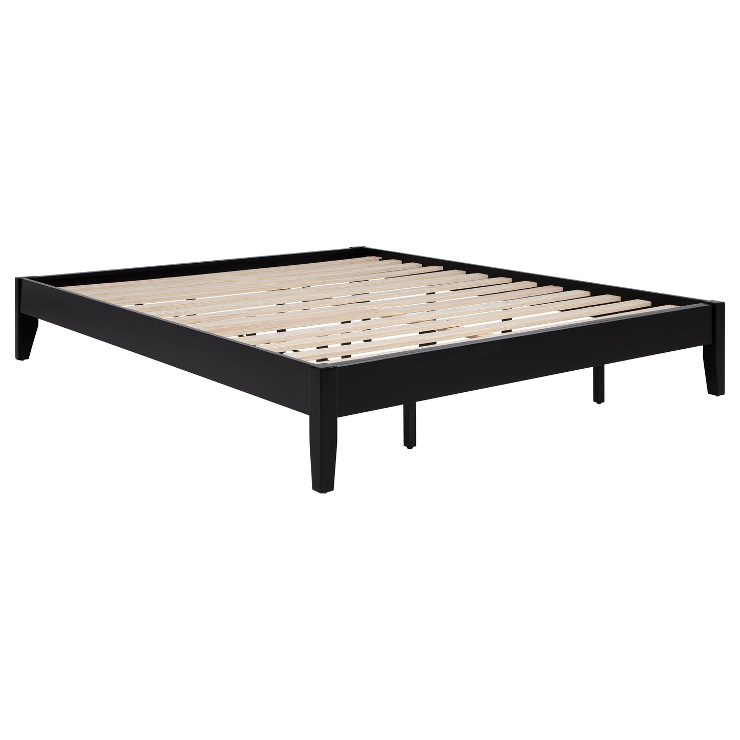 Black Eastern King Platform Bed - No Box Spring Needed
