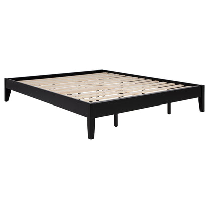 Black Eastern King Platform Bed - No Box Spring Needed