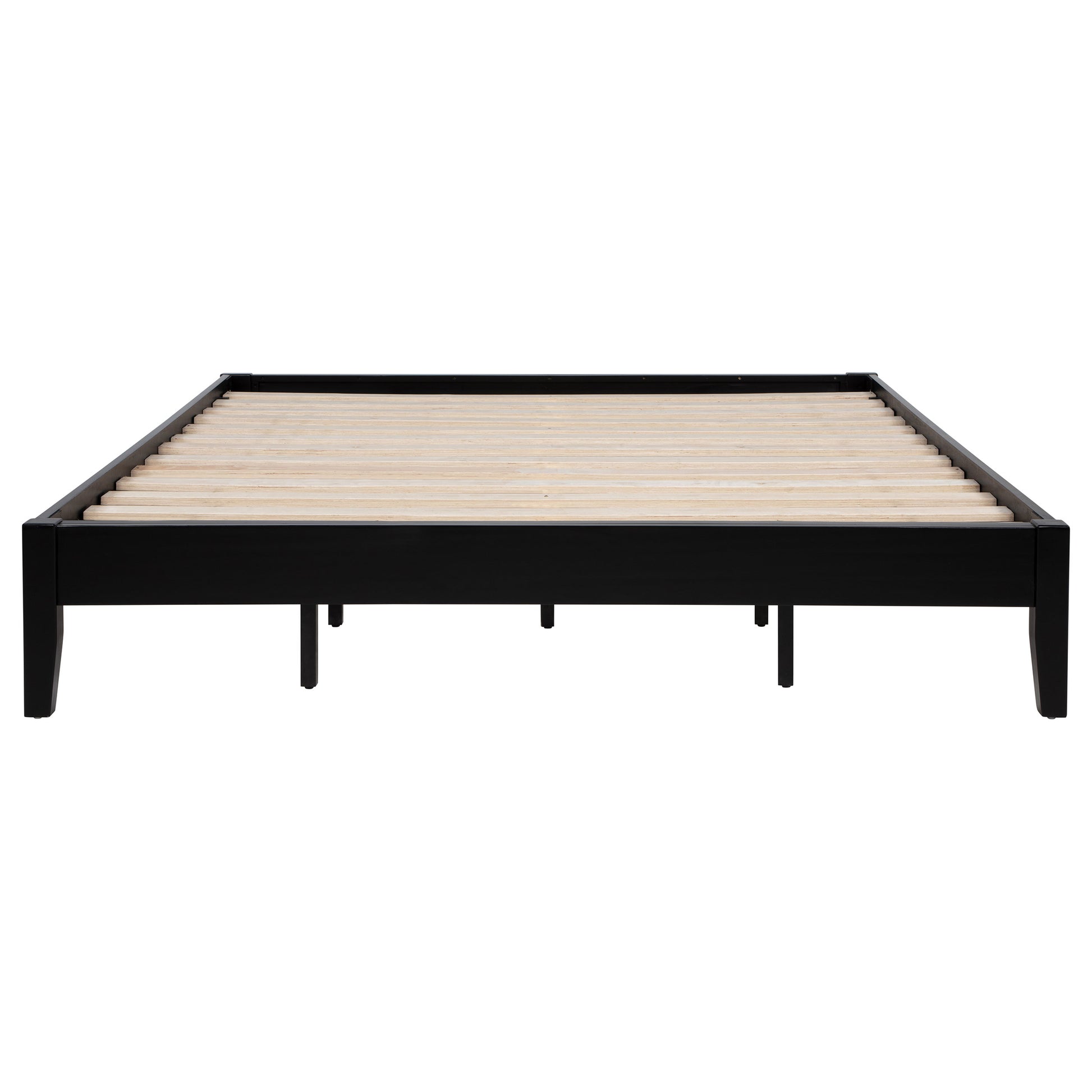 Black Eastern King Platform Bed - No Box Spring Needed