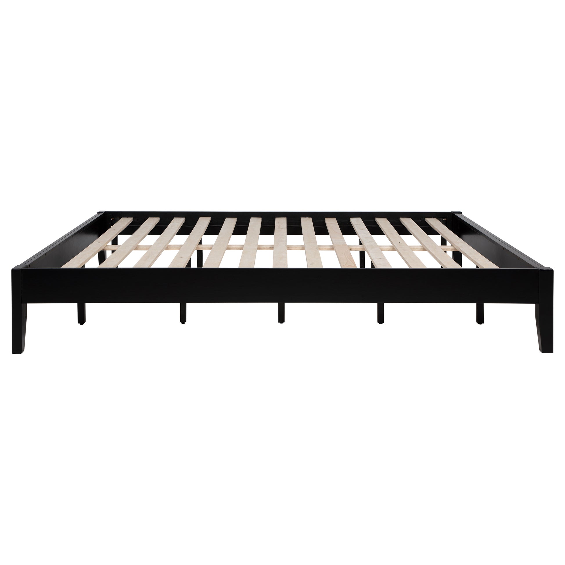 Black Eastern King Platform Bed - No Box Spring Needed