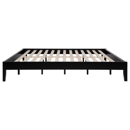 Black Eastern King Platform Bed - No Box Spring Needed