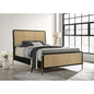 Anser Black and Natural Woven Rattan Queen Bed