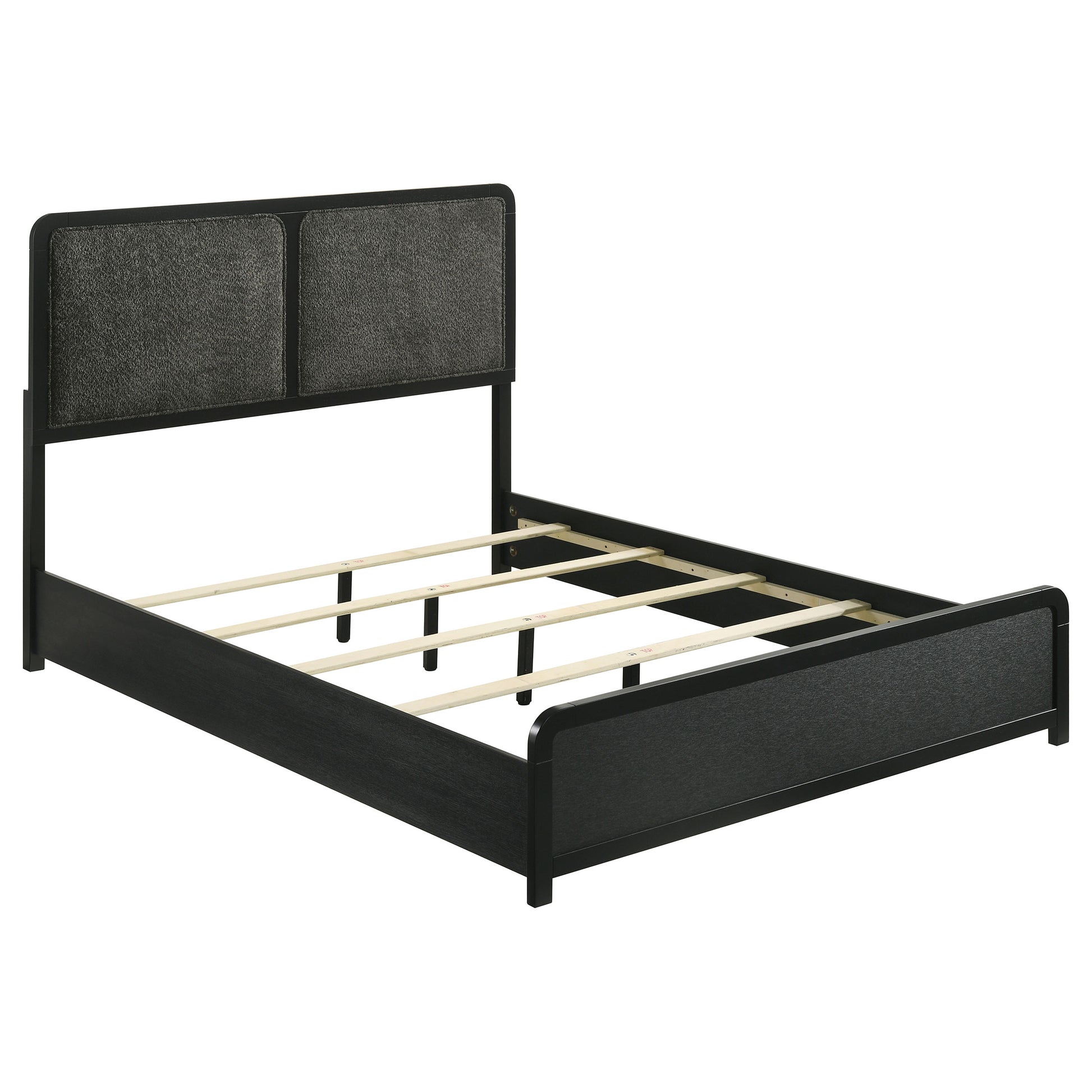 Burton Black Upholstered Queen Bed - Modern Bedroom Style