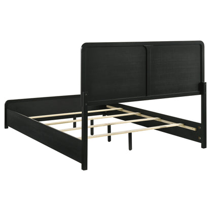 Burton Black Upholstered Queen Bed - Modern Bedroom Style