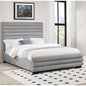 Grey Upholstered Queen Bed Frame - Modern Bedroom Style