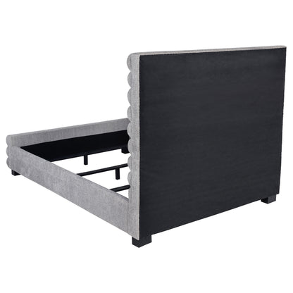 Grey Upholstered Queen Bed Frame - Modern Bedroom Style