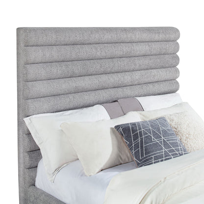 Grey Upholstered Queen Bed Frame - Modern Bedroom Style