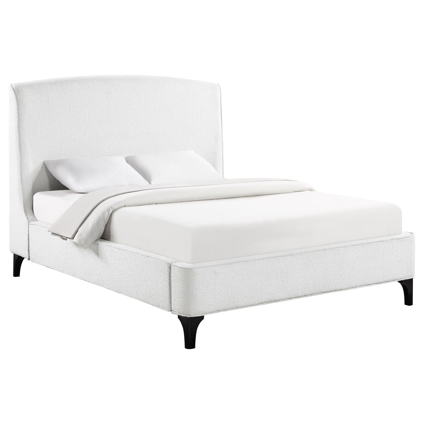 Ivory Wingback Upholstered King Bed - Theodore Snow for Bedroom