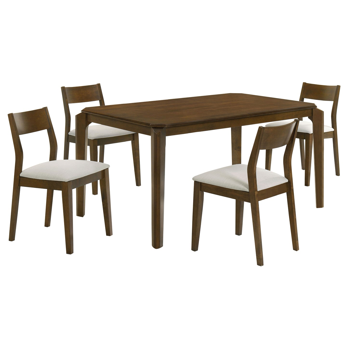 Dark Brown Rectangular Dining Table with Chairs