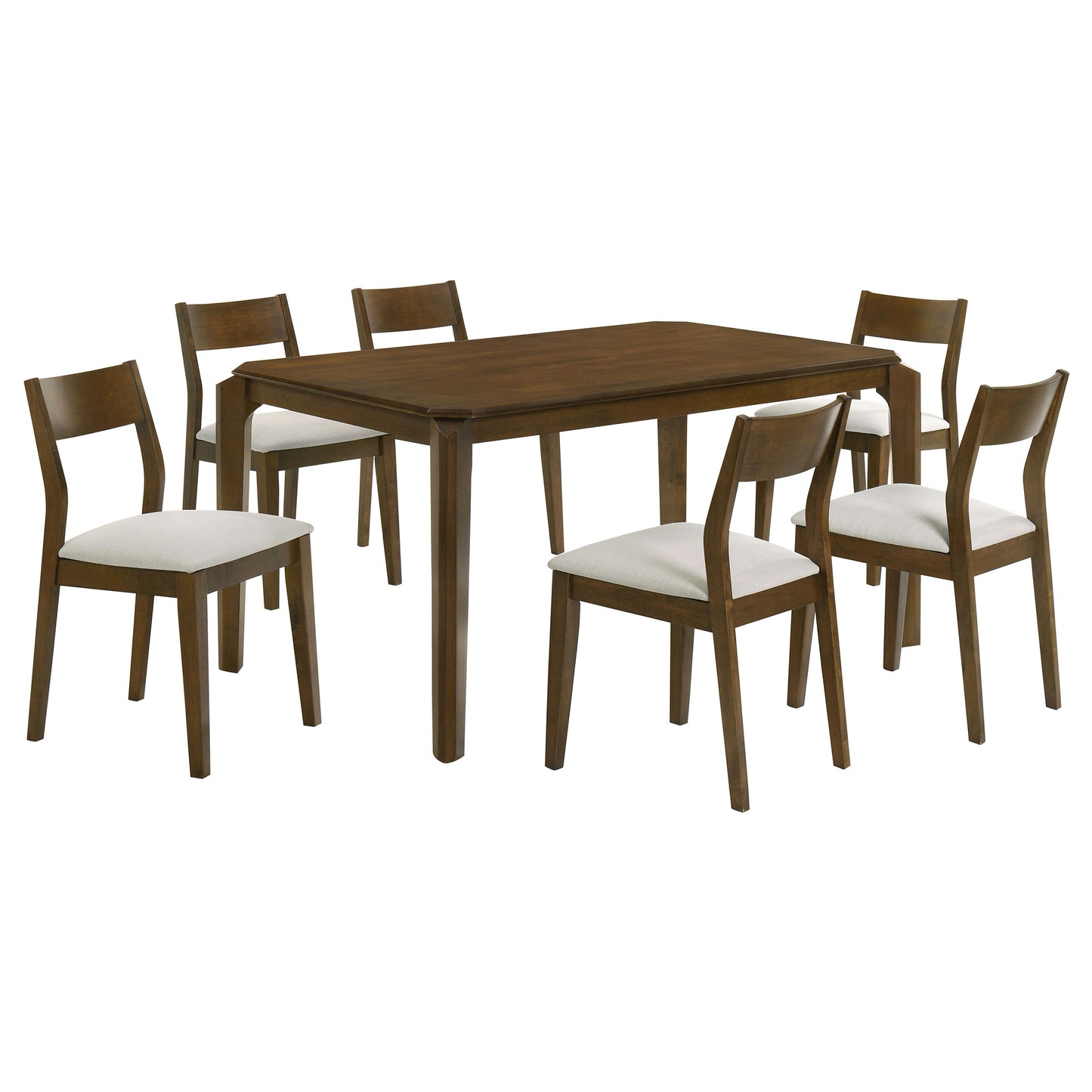 Dark Brown Rubberwood Dining Set for Elegant Dining Room