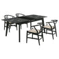 Spivey Black 5-piece Extension Leaf Dining Table Set