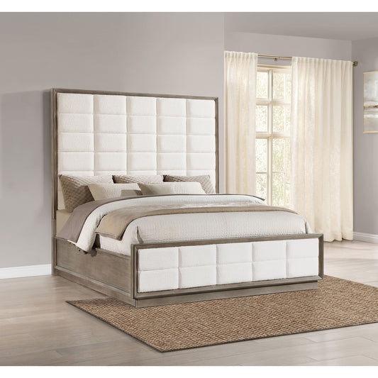 Prescott Taupe Oak Eastern King Panel Bed
