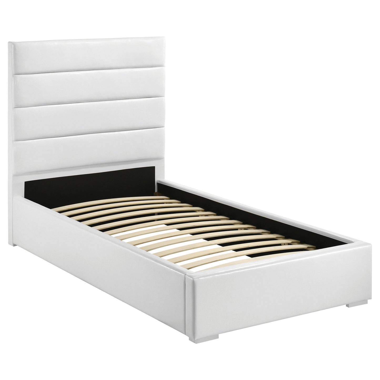 Dulcey White Upholstered Twin Platform Bed - Modern Bedroom Style